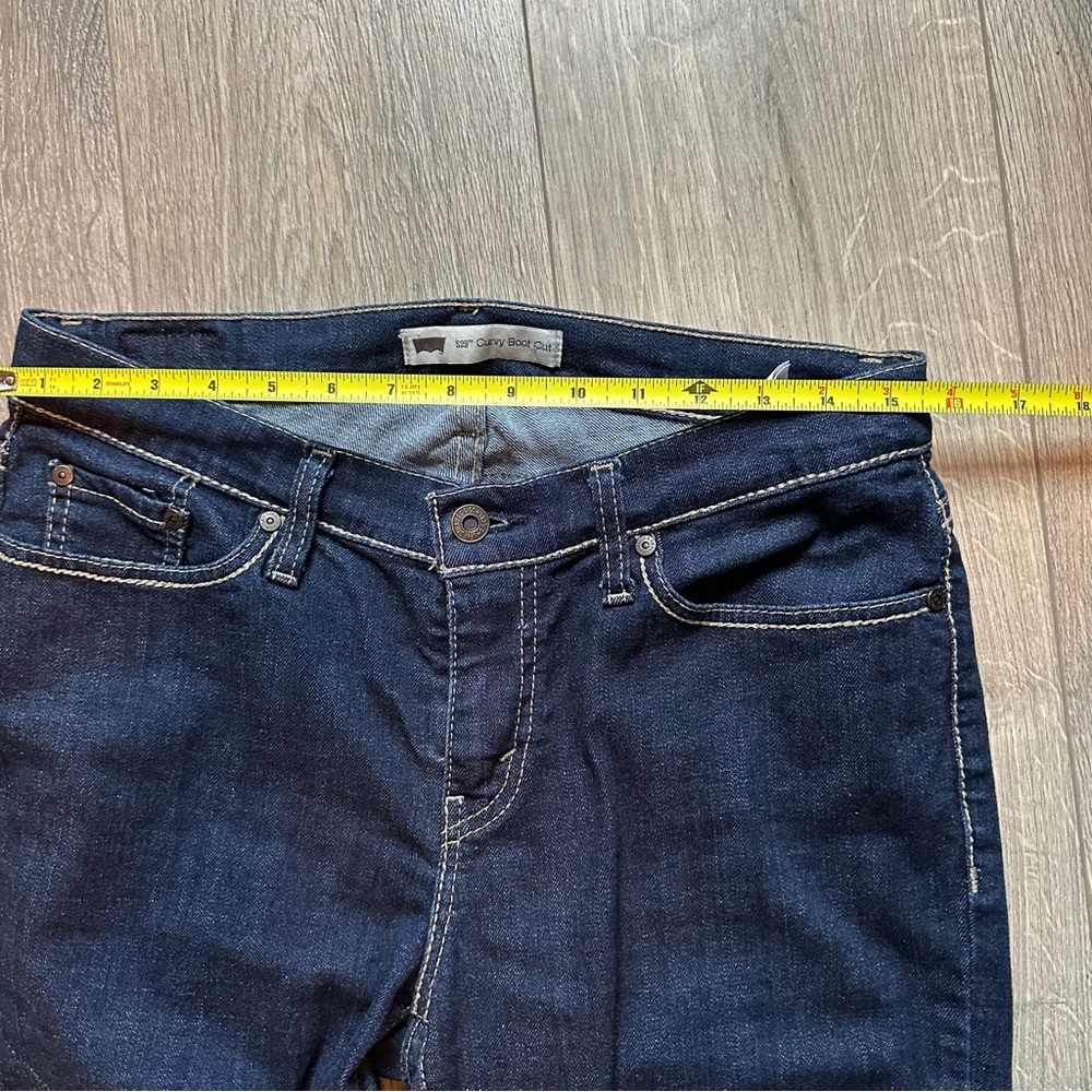 Levi's 529 Curvy Boot Cut Dark Blue Denim Jeans | 12 Long - Picture 8 of 10